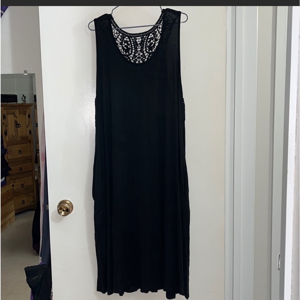 Layne Bryant 22-24 Black MIDI Dress Lace Bodice Casual Beachwear - Picture 5 of 12